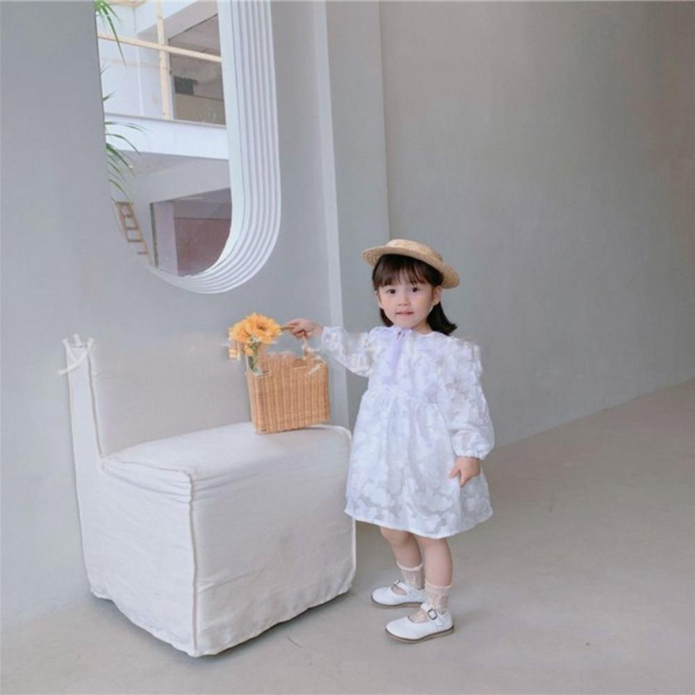 Flat Top Straw Hat Handwoven Sunscreen Cap Fashion Baby Girl Sun Hat  for Kids Decorative Props