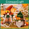 Thanksgiving Decor Harvest Season Gnome Hanging Ornament Featuring Colorful Checkered Leaves