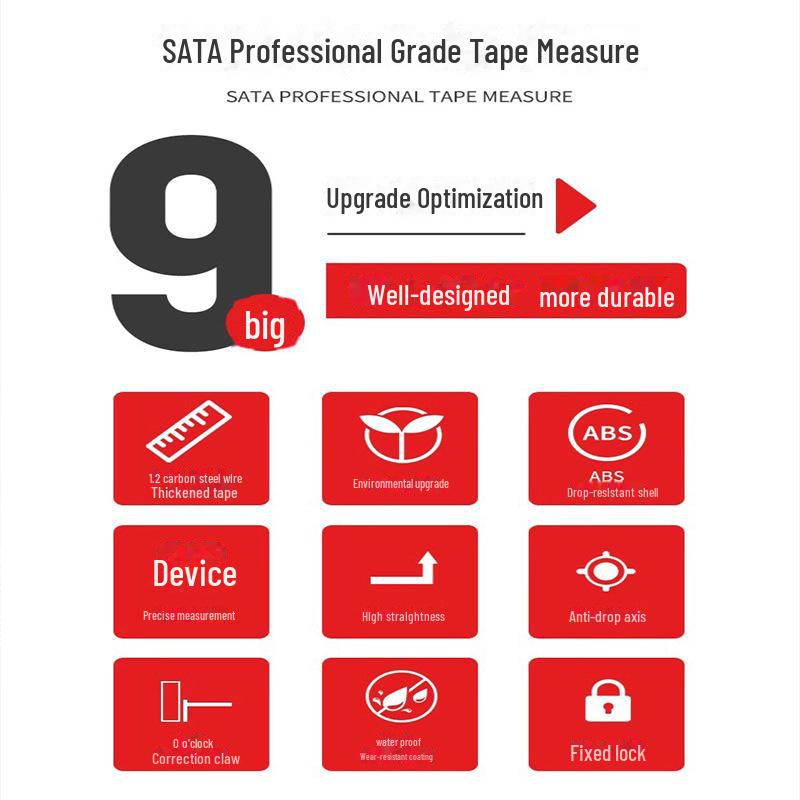 Shida High Precision Portable Steel Tape Measure - 5m for Home, Construction, Woodworking (Models: 91314AB, 91334A, 91342A)