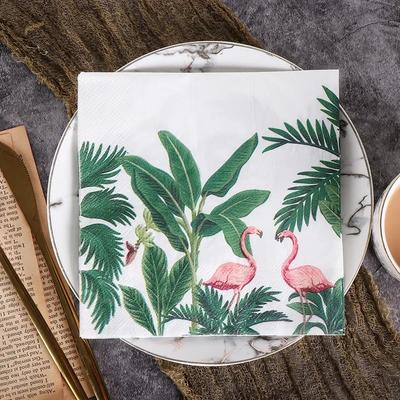 Einweg-Partyservietten, doppellagig, 20 Stück/Packung, Cartoon-Flamingo-Muster