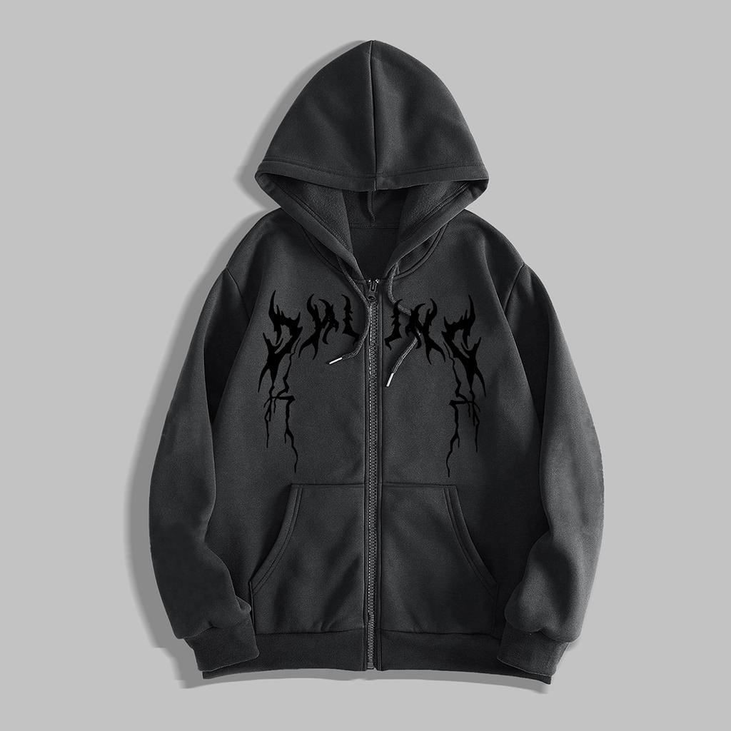 Pánská mikina na zip - Mikiny pro muže Y2K Vintage Dlouhý rukáv Mikina Streetwear Pulovr s kapsou