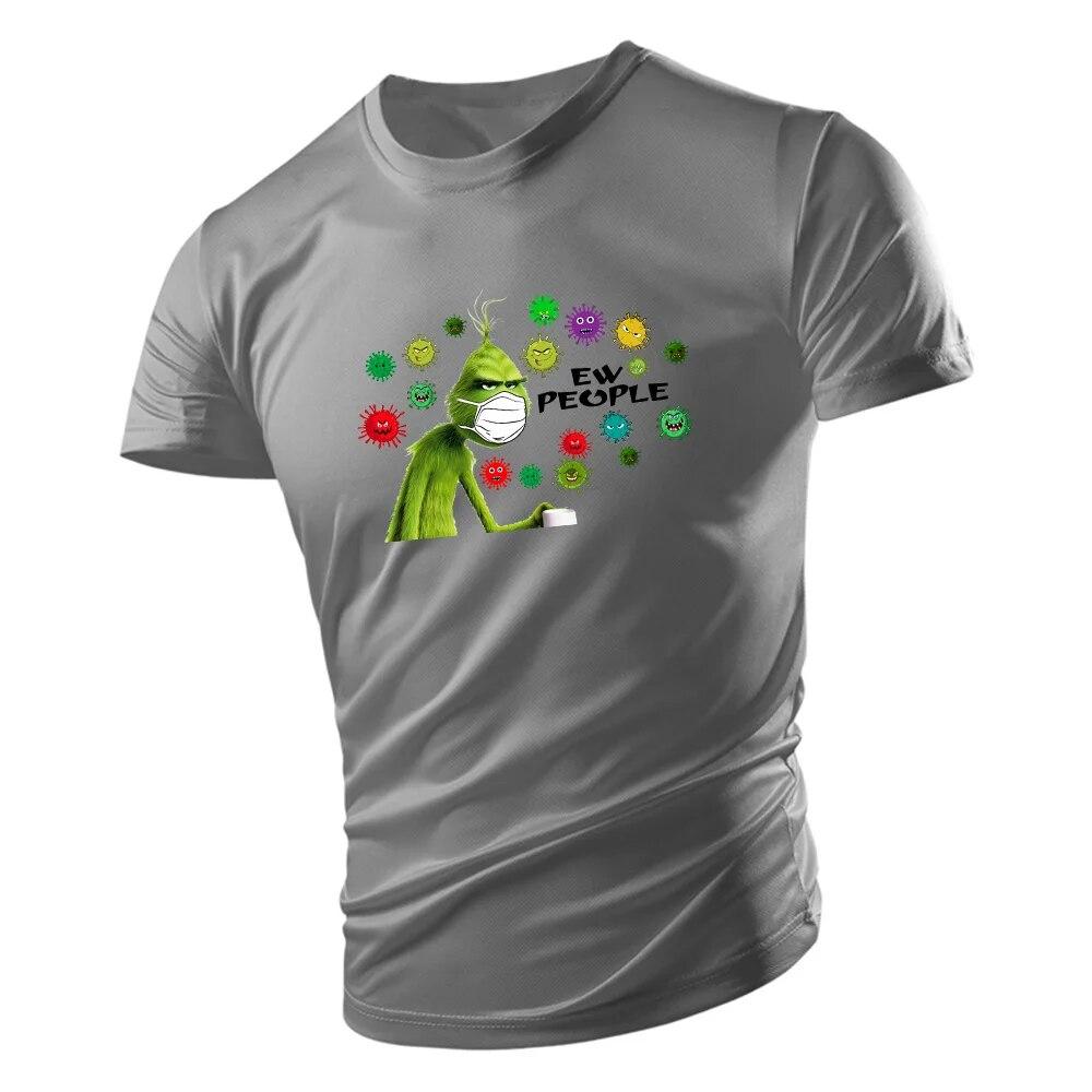 T-shirt Men's Fashion Casual Comfortable T-shirt Fun Funny Print Tops Summer New O-neck Sportswear Men's T-shirt Quick Dry