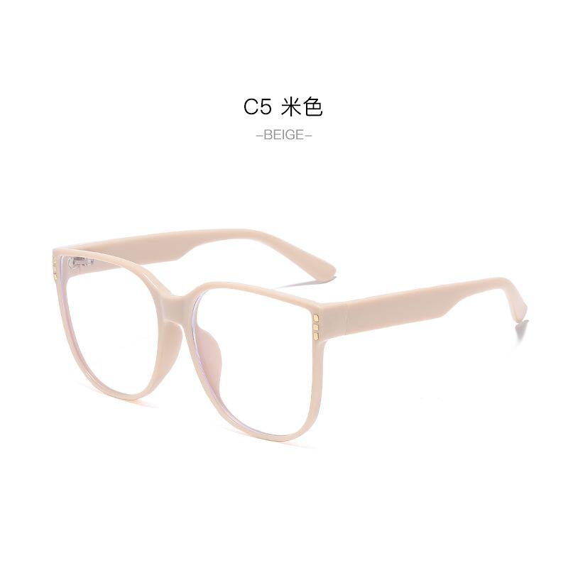 New ins wind large frame flat mirror, anti-blue light black frame glasses Internet celebrity plain thin glasses frame myopia glasses
