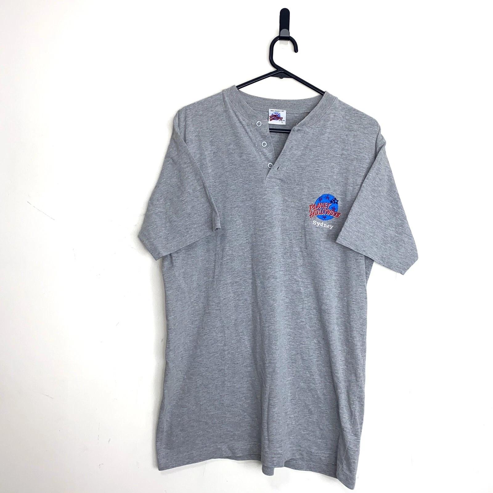 1991 Vintage Planet Hollywood Sydney Mens T-shirt L Grey Logo 3XL