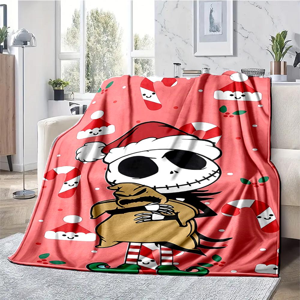 The Nightmare Before Christmas Theme Printed Blanket - Perfect for Couch, Bed, Travel & Outdoor Use | Machine Washable, Cozy & Durable.