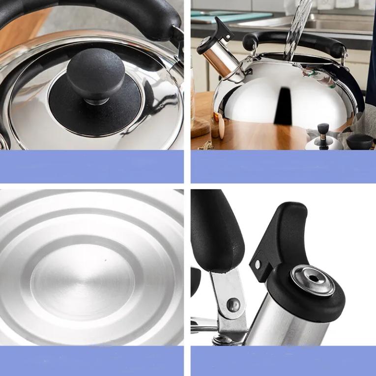 Bollitore in acciaio inossidabile Fischio domestico a gas Bollitore per acqua bollente 3/4/5/6L