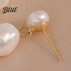 Plier-wrapped Faux Pearl Earrings 1 Pair Women Stud White Dangling