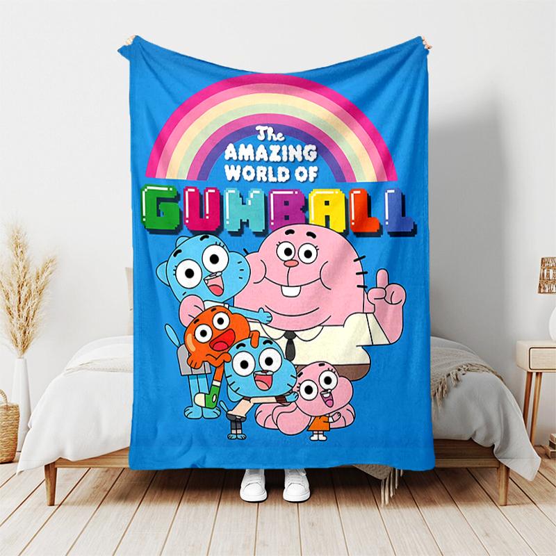 1pc Blanket The Amazing World of Gumball1 Print Design, Lightweight Blanket for Sofa, Bed- Soft &Warm, Gift for All Seasons Like Christmas, Halloween