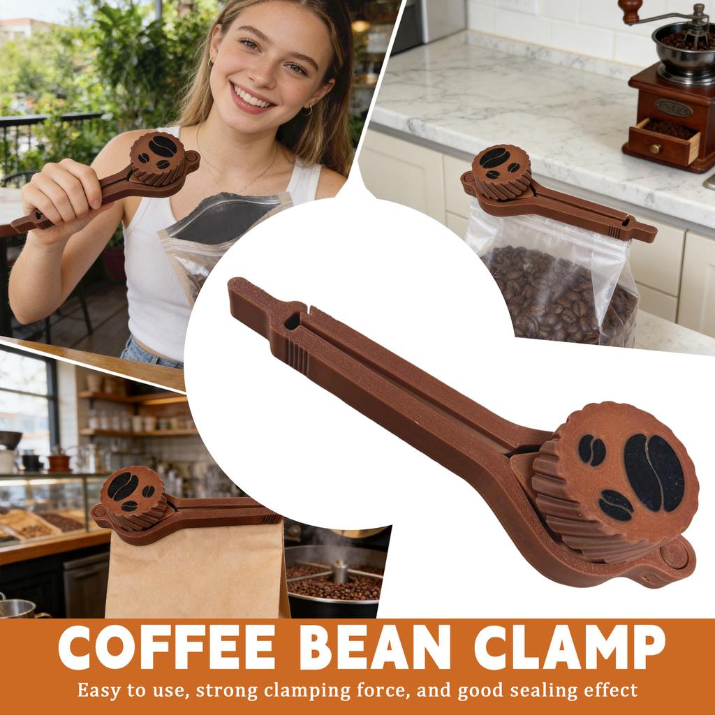 Coffee Bag Clip With Coffee-Themed Design – Reusable Food Bag Sealer For Preserving Coffee, Snacks & Dry Goods Freshness