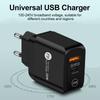 US/UK/EU Plug for QC 3.0 PD USB Charger 20w Type C Fast Charger Power Adapter Travel Phone Charging for Head Accessories