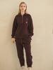 Leupeulle Logo Asymmetrical Sweat Joggers (Brown)
