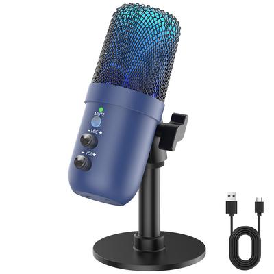 USB-Kondensator-Gaming-PC Aktive Geräuschunterdrückung Eco RGB Nierencharakteristik Leise Hoher Anschluss-PC für und Kompatibel mit und PS5 Mikrofon, Mikrofon, Mikrofon, Tischplatte,