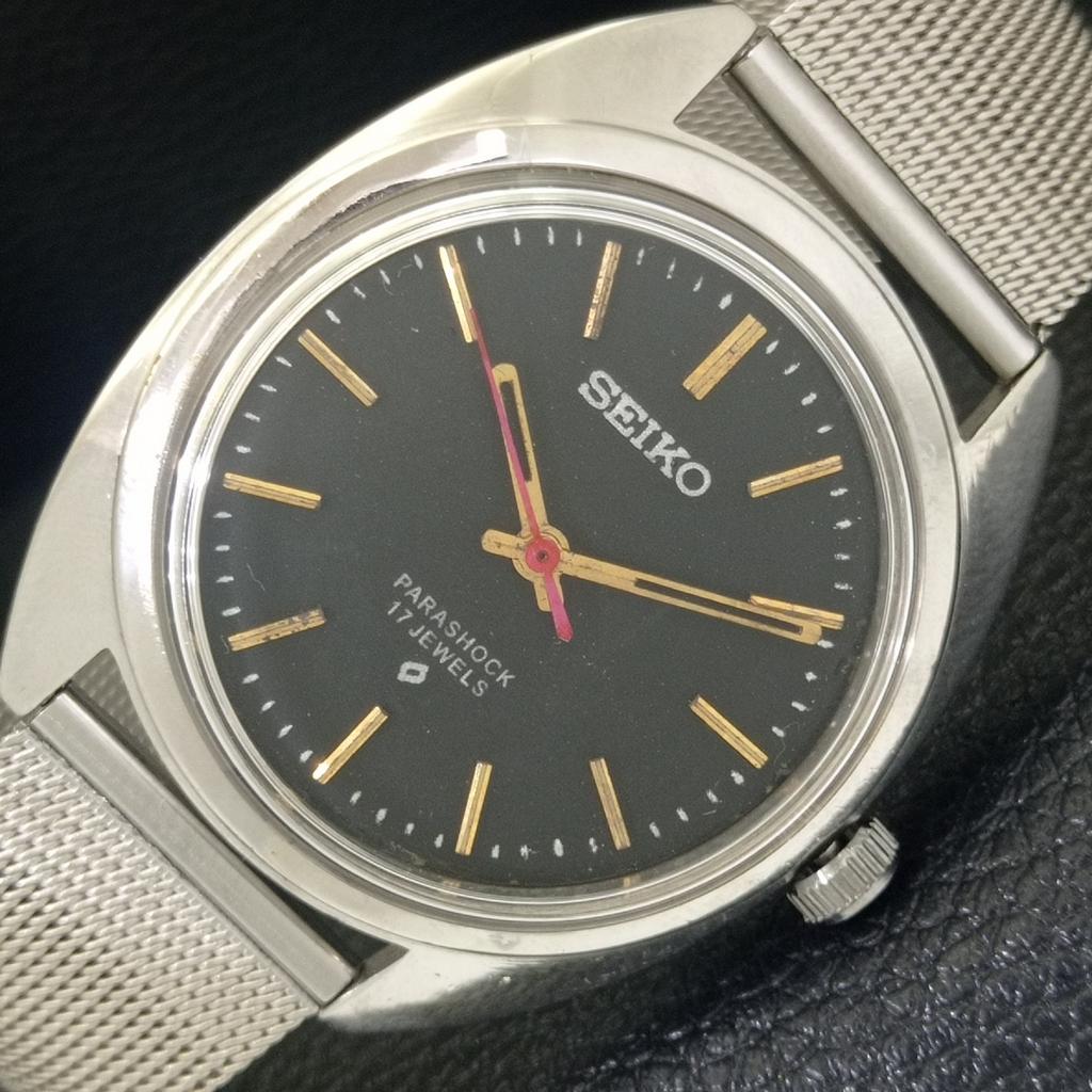 

SEIKO HAND-WINDING VINTAGE 66A JAPAN MENS BLACK COLOR DIAL WATCH a703914-1 R213g-a703914