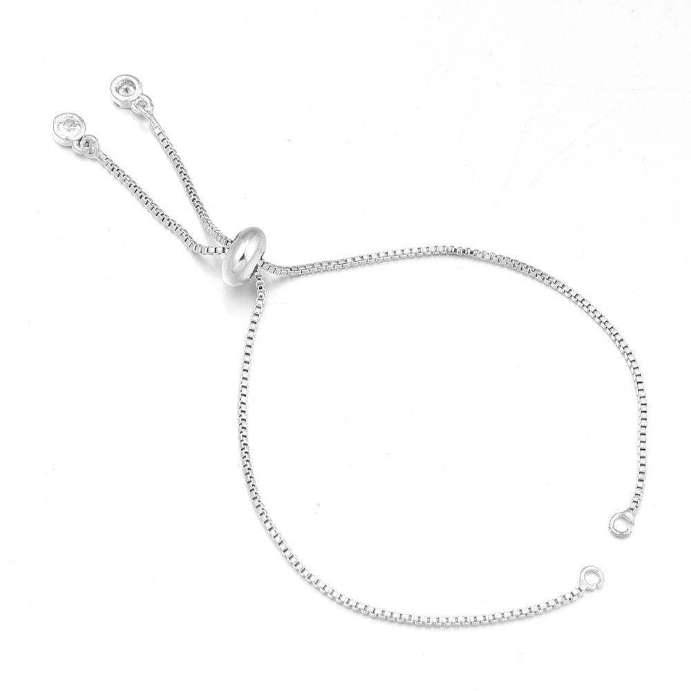 2pcs Copper Plated Adjustable Bracelet Extender Chains With Silicone Beads For Jewelry Making DIY Necklace Bracelets Accessories