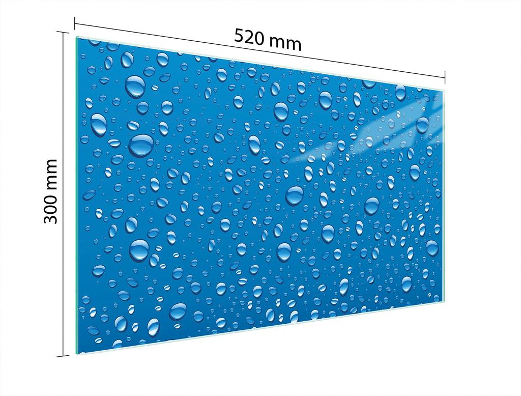 GLAS-SCHNEIDEBRETT 52x30 TROPFEN