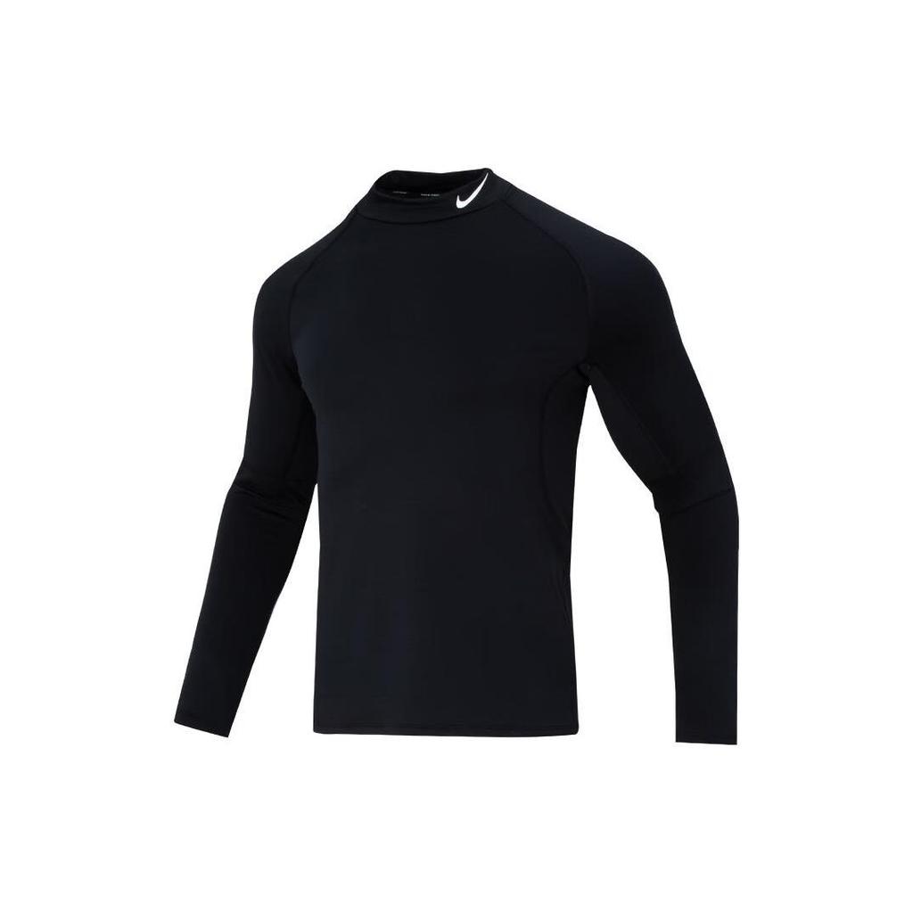Nike Solid Color Half-Zip Mock Neck Casual Sport Breathable Long Sleeve Raglan T-Shirt Men Tops Black FB8516-010