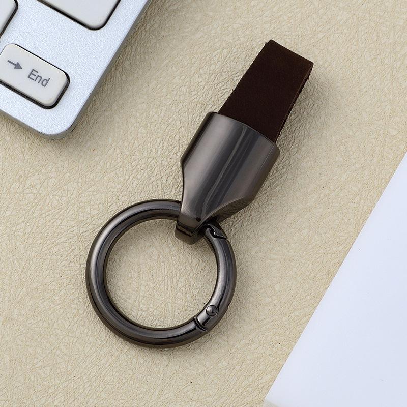 Personalisierter Auto-Schlüsselanhänger für Herren - Kurzer Anti-Verlust-Leder-Schlüsselanhänger mit aufgedrucktem Logo