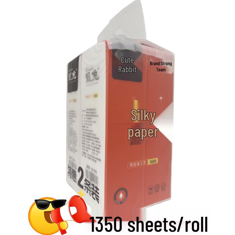 Cute Rabbit Tissue Paper: 1350 Sheets of Skin-Friendly, Flexible Facial & Toilet Tissue in Multi-Pack.