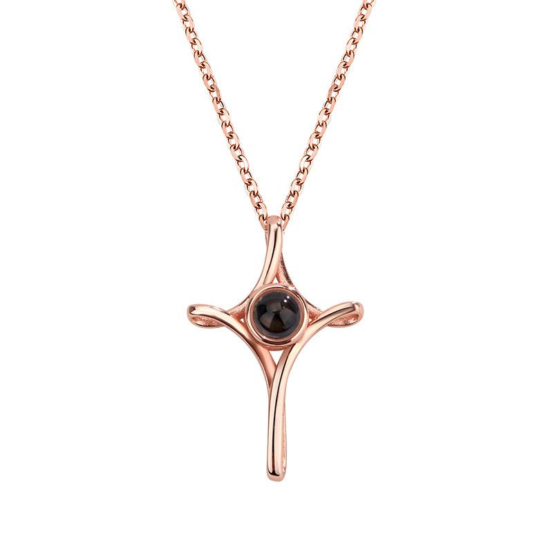 Simple Cross Necklace for Women's Fashion Light Luxury Projection Necklace