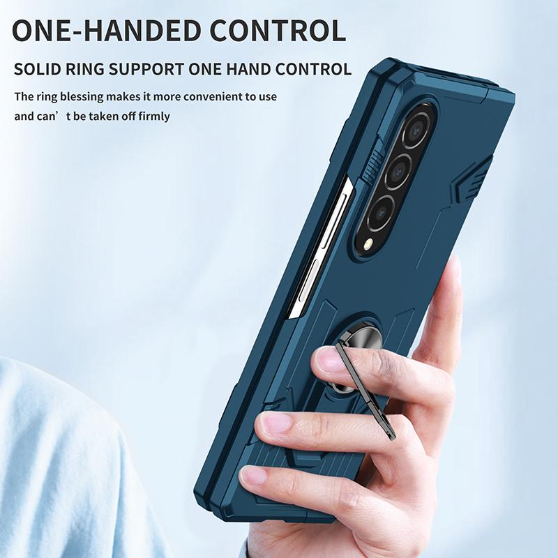 Für Z Fold4 Fold3 Hülle Samsung Z Fold 2 1 Anti Impact Stoßfest Anti Scratch Mecha Cover Case Schwarz Grün Blau