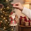 Nutcracker Tree Pendants Folk Art 2D Ornament, Acrylic Christmas Hanging Decoration, Retro Lightweight Decorations Angel Santa Rocking Horse Ornament