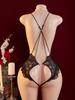 Crotchless Black Sexy Lingerie Women Hollow Bodysuits Erotic Costume Teddy Babydoll Dress Deep V Open Bra Female Porn Underwear