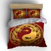 Golden Dragon Yin Yang Set Soft Comfortable Duvet Cover Bedding Set Included 1*Duvet Cover & 2*Pillowcases, Gift