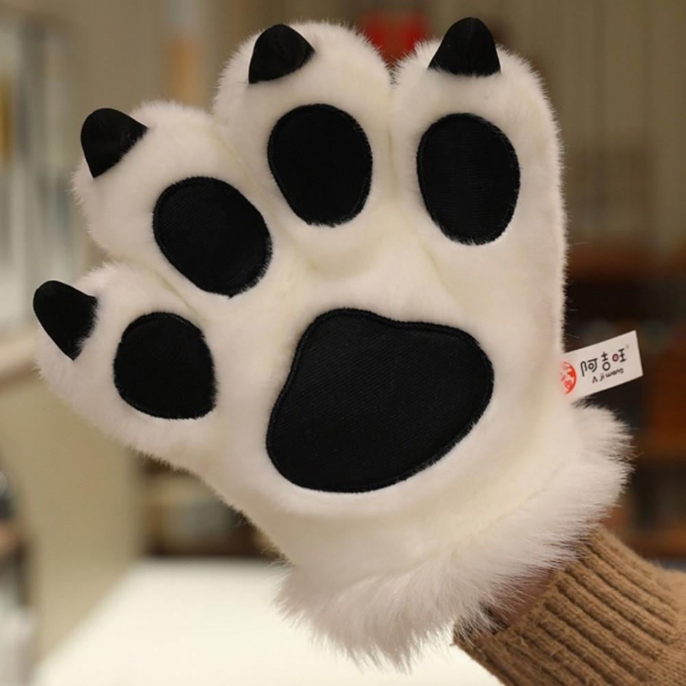 Furry Texture Faux Tiger Paw Gloves Stuffed Toys Bear Paw Plush Gloves Role Playing