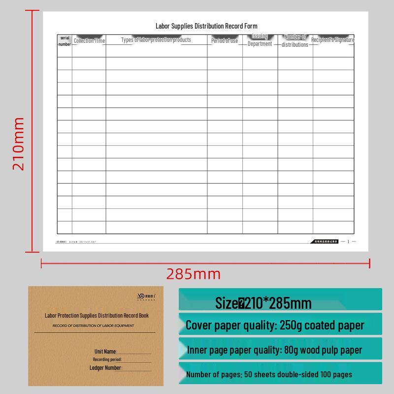 Customizable A4 Employee Collection & Warehouse Management Ledger