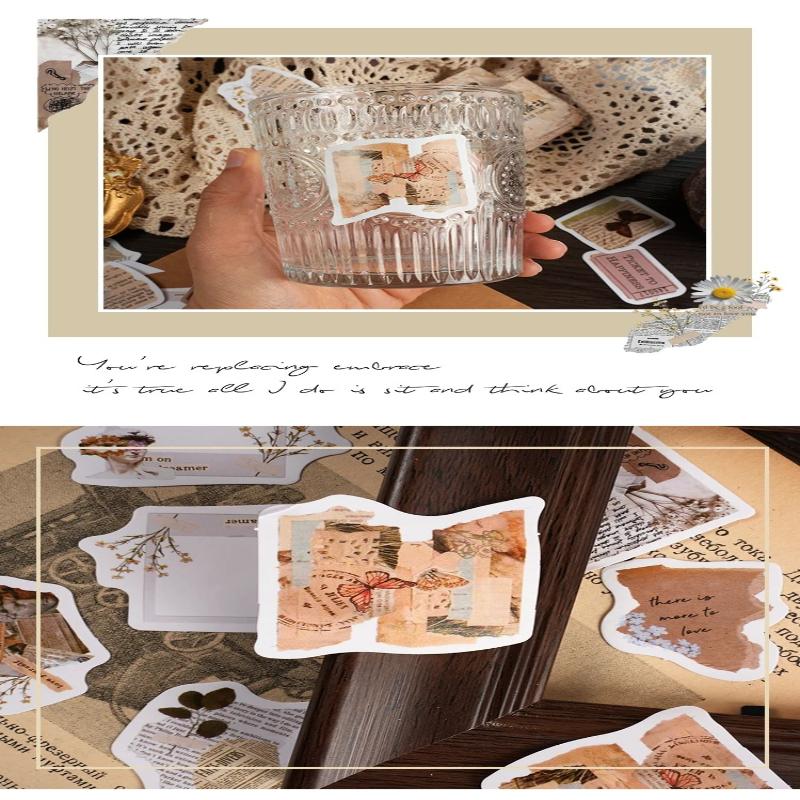 46 Pieces/box Shards Tearing Apart Boxed Stickers Student Stationery Decorative Materials Handmade DIY Decorative Collages