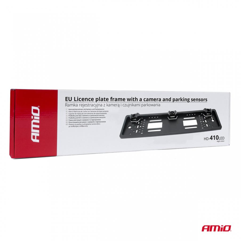 Reversing Camera Parking Sensors in License Plate Frame 3in1 Set Amio-03544