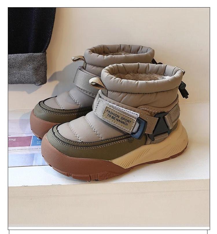 Kinder-Schneestiefel im koreanischen Stil: Winter-Sneaker mit weichen Sohlen, Plus Samt, dicke Baumwolle für Kleinkinder