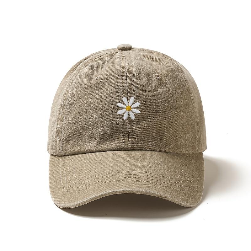 Little Daisy Embroidered Baseball Cap Adjustable Unique Design Hat Various Styles Breathable and Comfortable Simple and El