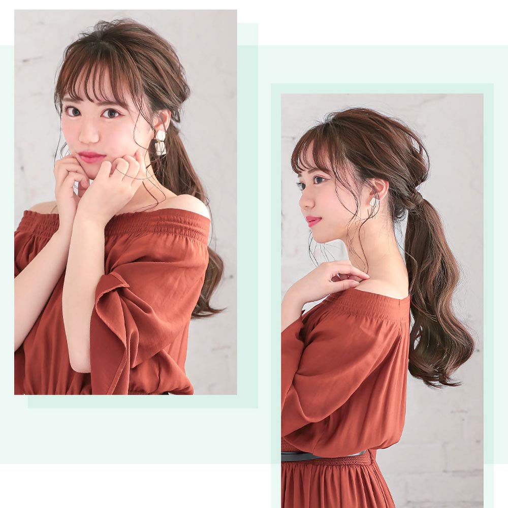 AQUADOLL Ponytail Wig, Medium Curl, Magic Ponytail with Velcro, Ponytail Arrangement, Point Wig, NBR. Natural Brown, wgt807-A-NBR