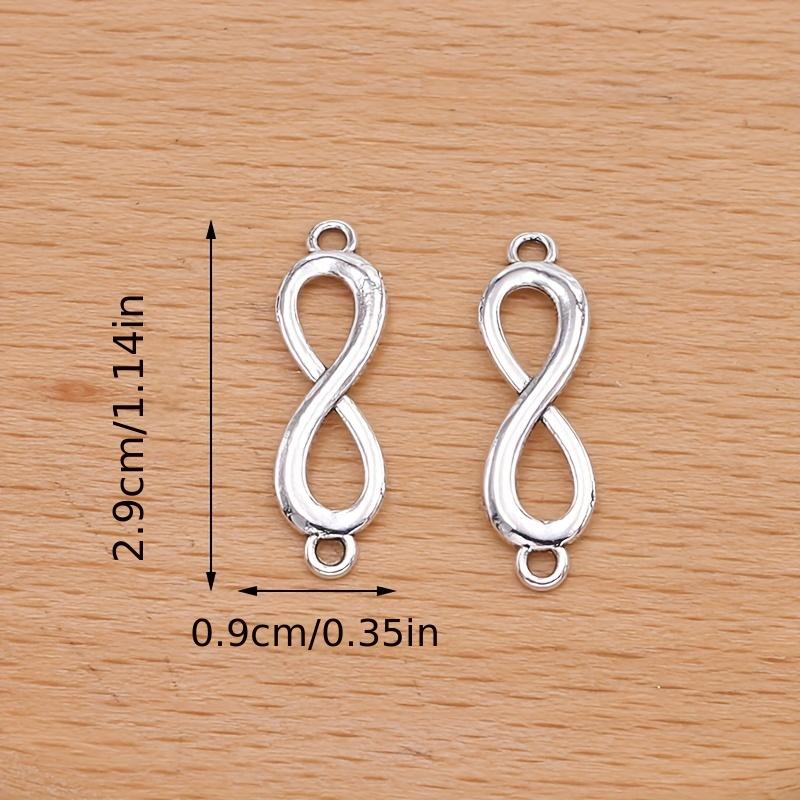 15 Stück Versilberte Unendlichkeits-Anhänger-Verbinder für die Schmuckherstellung Armband-Zubehör DIY