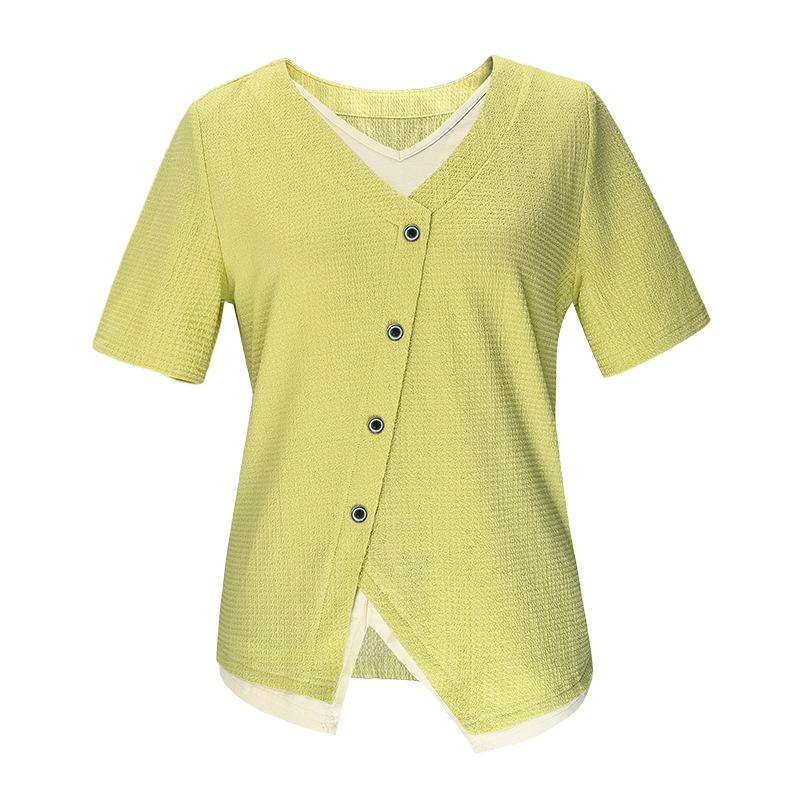 This Is A New Niche and Versatile Summer Short-sleeved Top for Women with A Loose Shoulder Fit That Conceals The Belly and Makes Them Look Slimmer