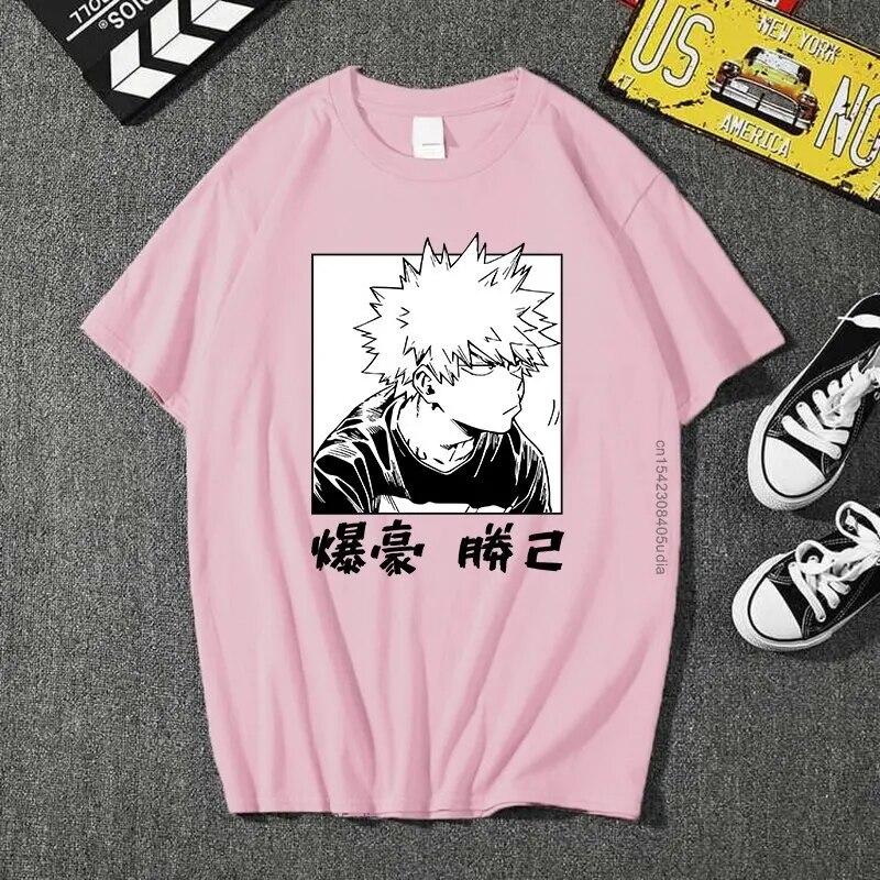 Anime My Hero Academia Bakugou Katsuki Casual Summer Harajuku Loose T-Shirt For Unisex/Women Sweatshirt