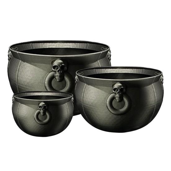 Witch Cauldron Kettle Candy Serving Bowl Plastic Large Black Cauldron