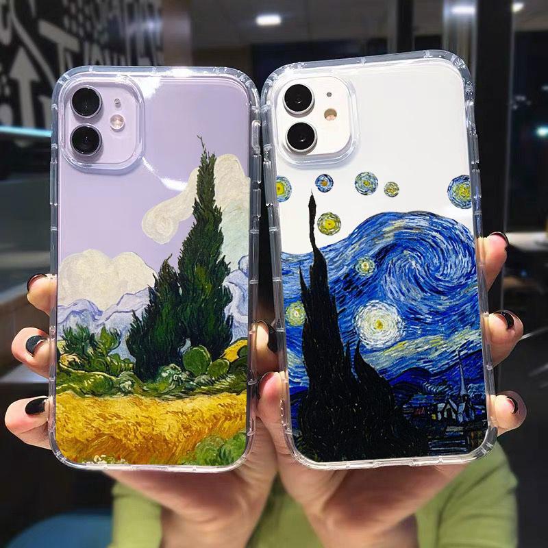 Great Art Van Gogh Oil Painting Phone Case for IPhone 15 Pro Max 14 13 12 11 Pro Max 7 8 14 Plus X XR XS Shockproof Clear Cover