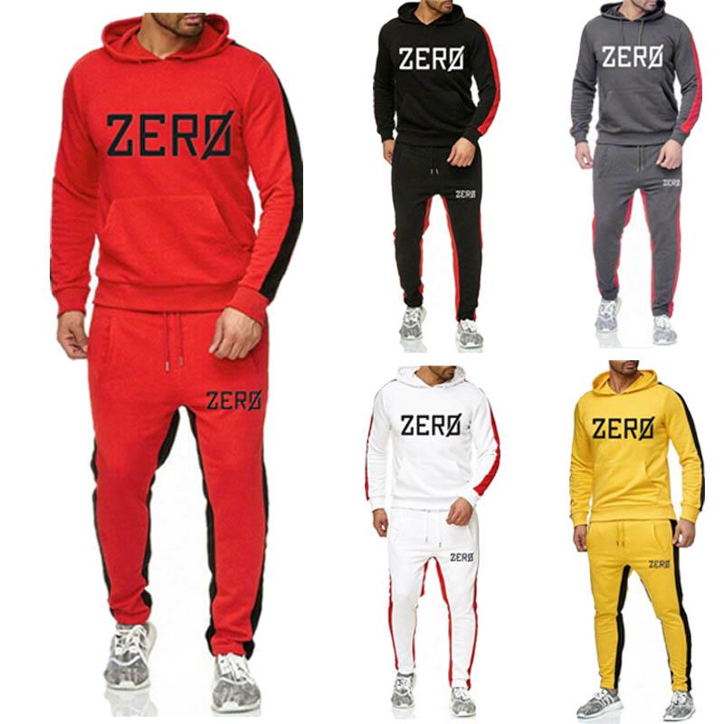 Buy Men's Casual Sweater Suit Color Matching Sports Sweater Hooded