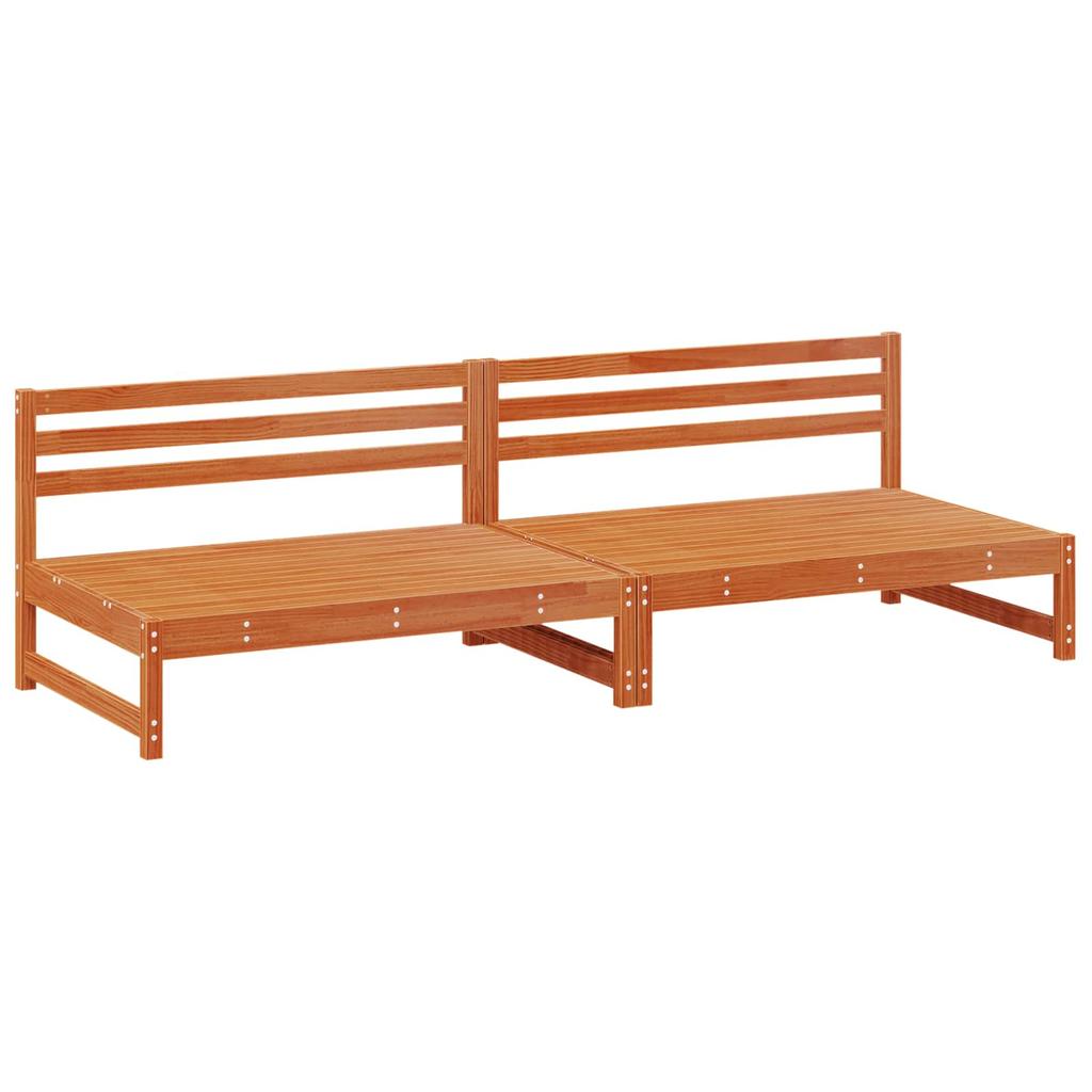 Garden Center Sofa Solid Pine Wood Wax Brown