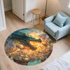 Fire-breathing Dragon Pattern Round rug,Carpet Rug for Living Room Bedroom Playroom ,Non-slip Floor Mat,Holiday Gifts and Birthday Gifts.
