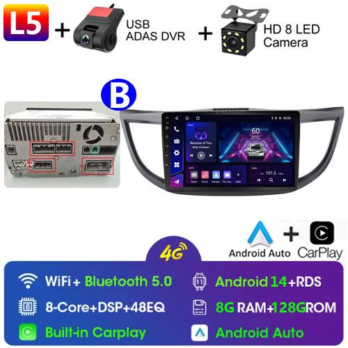 Android 14 For Honda CR-V CRV 2012 - 2015 GPS Carplay Auto Car Radio Multimedia Video Player Stereo WIFI 4G BT RDS 7862S
