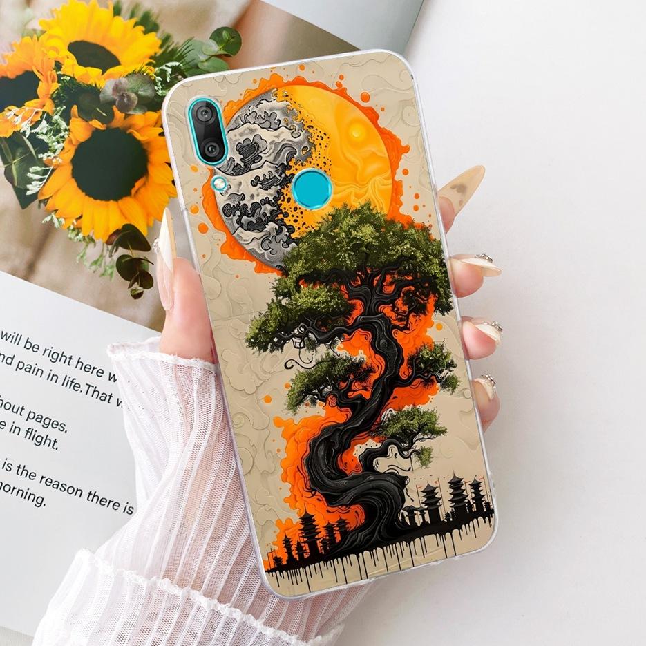 For Huawei Y7 Prime 2019 Case DUB-LX3 Cute Lion Fashion Painted Cover Soft Slim Phone Case For Huawei Y7 Pro 2019 Y 7 2019 Shell