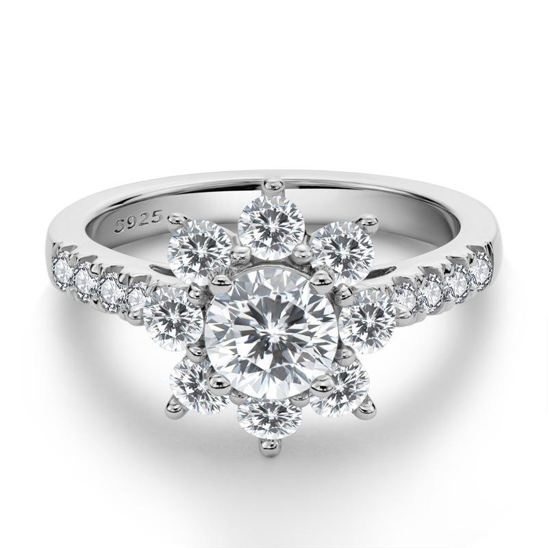 Klasické stříbrné prsteny 925 pro ženy se zirkony AAA, dárky k výročí svatby, velikost 4-8, velkoobchod