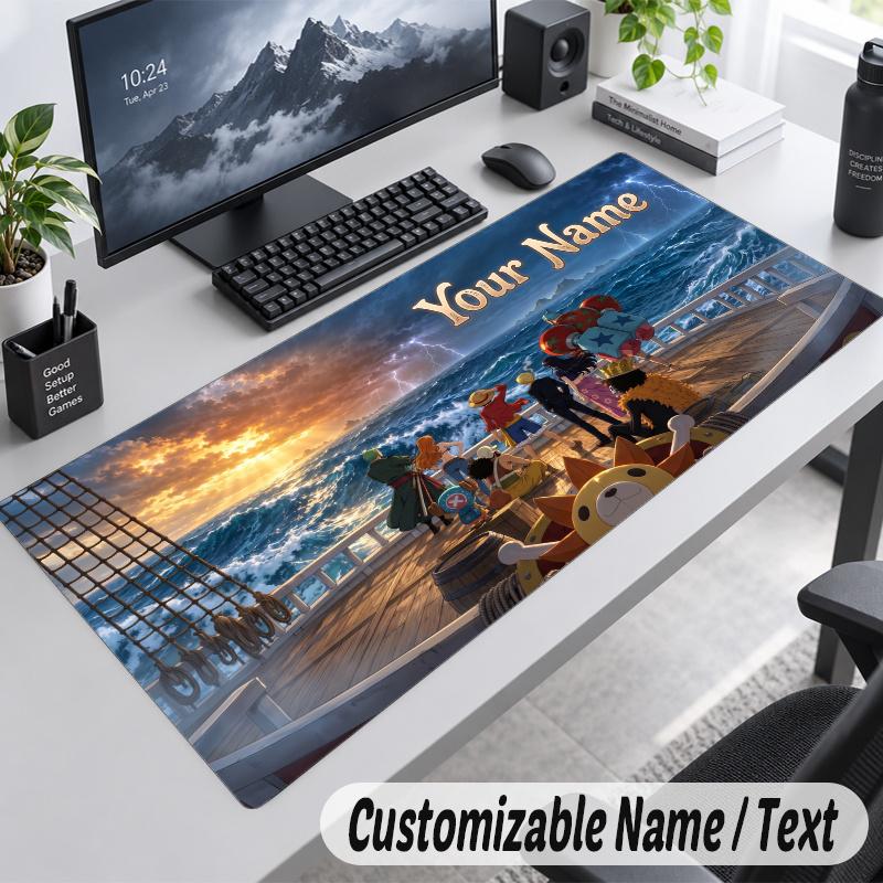 One Piece Personalized Large Mouse Pad Custom Name Text Extended Desk Mat Gaming Mousepad