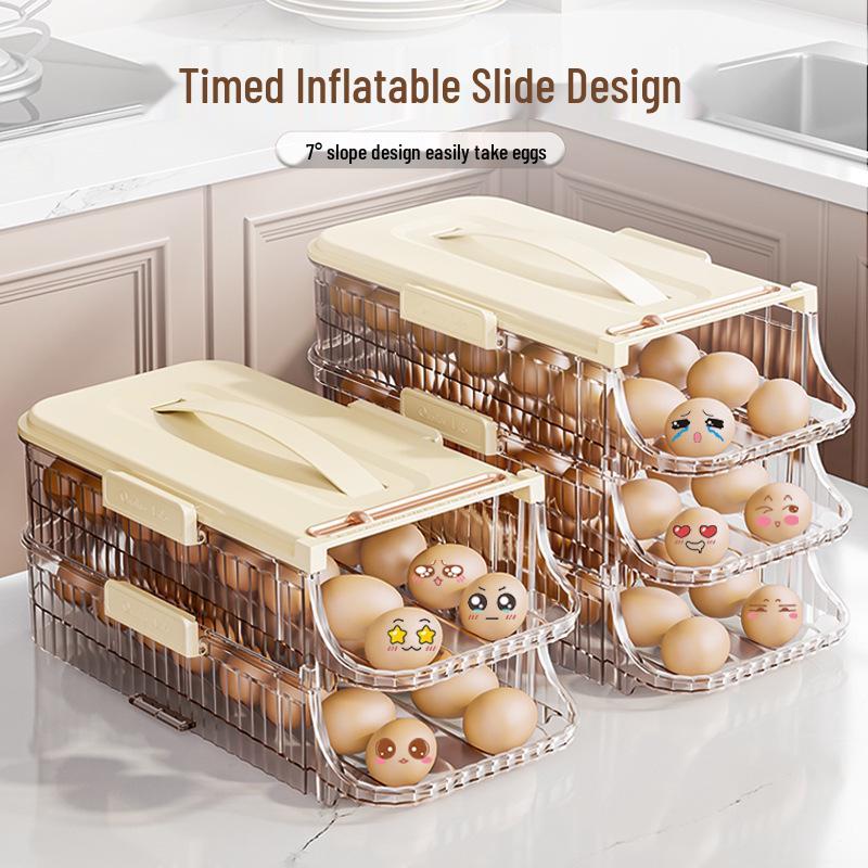 Stackable Portable Egg Rack & Storage Box for Refrigerator