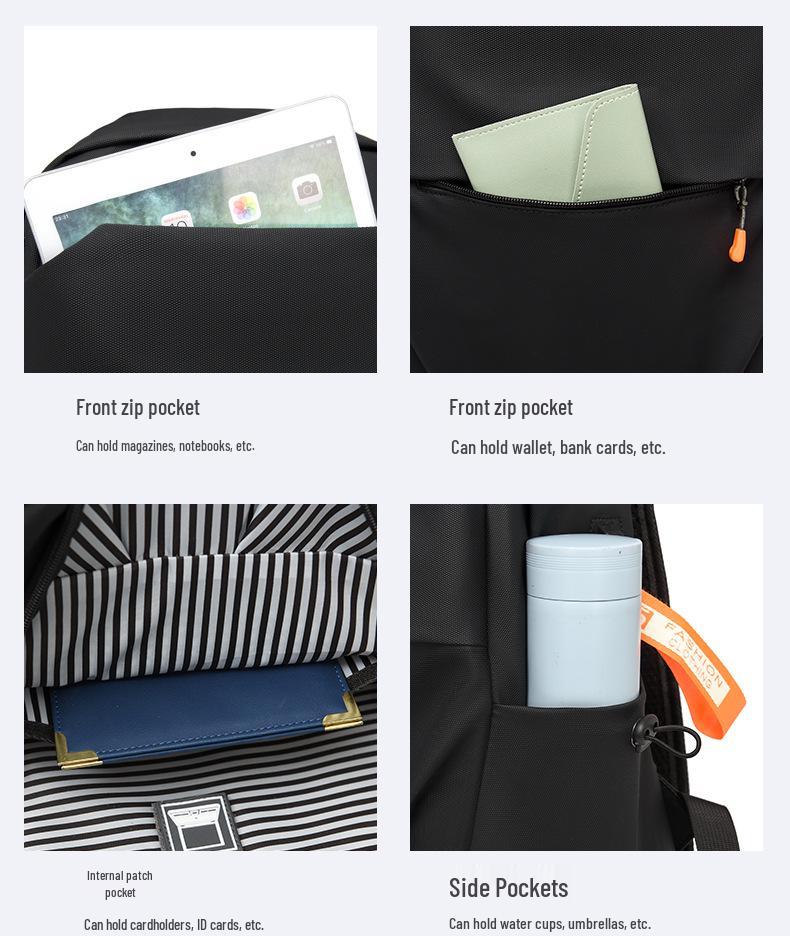 Lightweight Business-Casual Backpack Set: Three-Piece, Large Capacity, Travel-Friendly