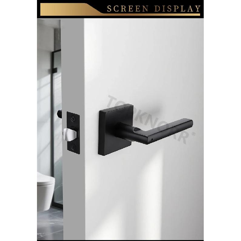 Home Use 304 Stainless Steel Square Handle Door Lock Magnetic Absorption Keyless Indoor Bathroom Silent Door Knob Lock