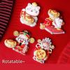 Rotatable 3D Refrigerator Magnets Cartoon Lucky Cat Fridge Magnets  Celebration Party